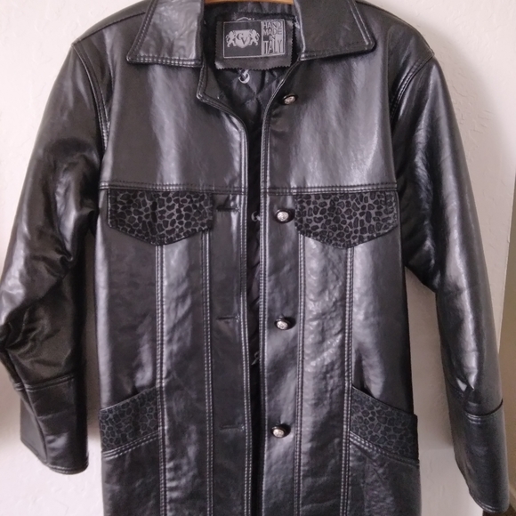 NWOT- CV HANDMADE IN ITALY LEATHER JACKET - Picture 2 of 8
